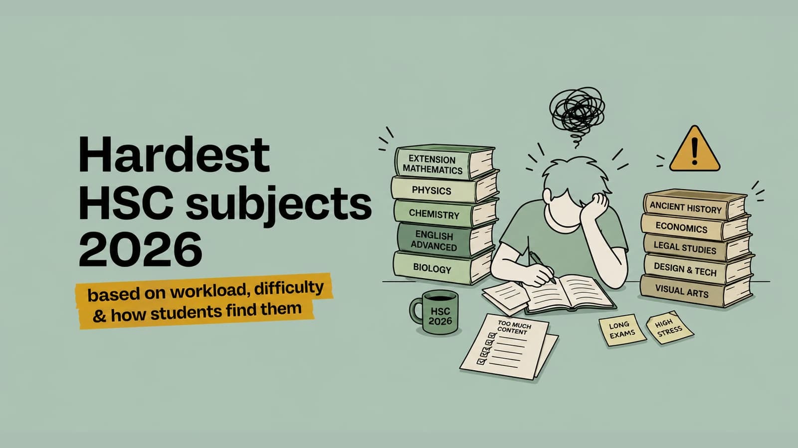 Hardest HSC subjects 2026