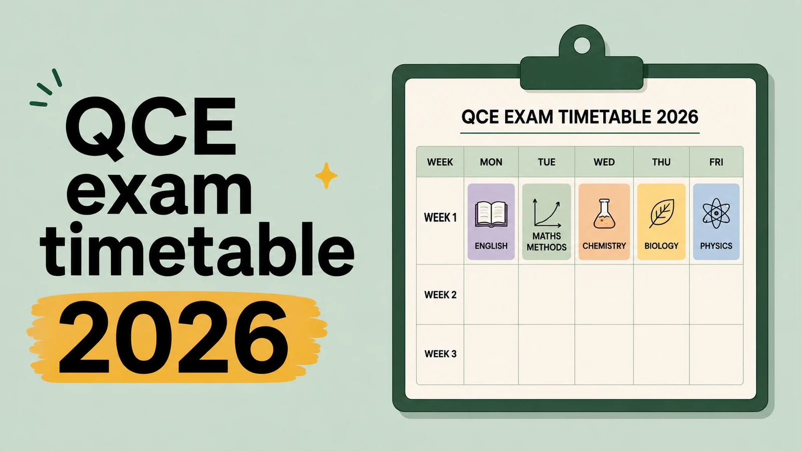 QCE exam timetable 2026