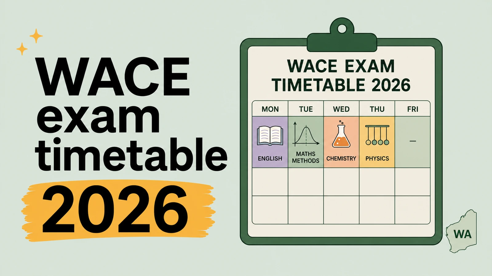 WACE exam timetable 2026